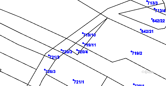 Parcela st. 719/11 v KÚ Frahelž, Katastrální mapa
