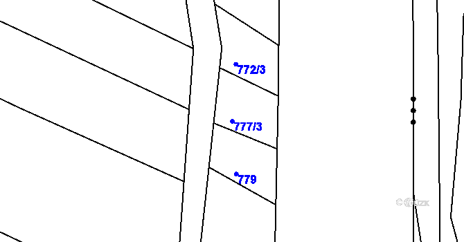 Parcela st. 777/3 v KÚ Frahelž, Katastrální mapa