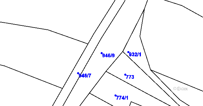Parcela st. 946/9 v KÚ Frahelž, Katastrální mapa
