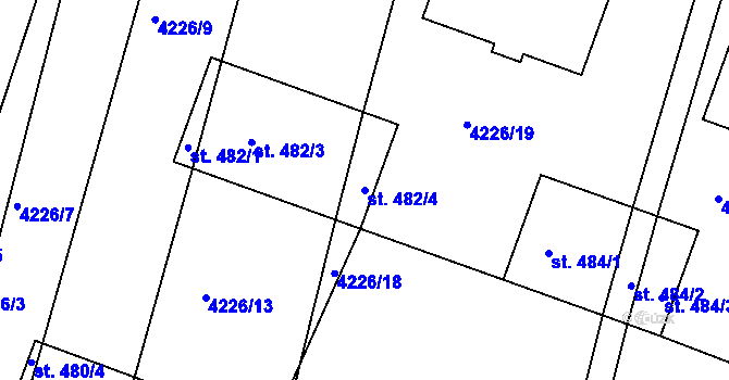 Parcela st. 482/4 v KÚ Lomnice nad Lužnicí, Katastrální mapa