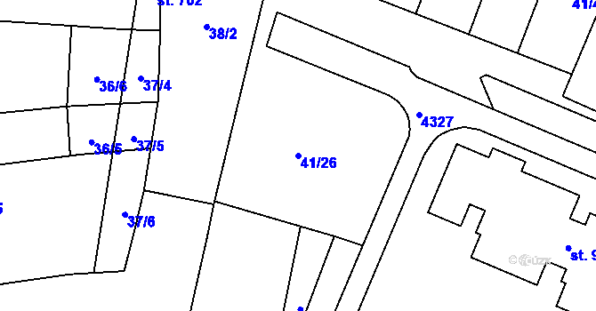Parcela st. 41/26 v KÚ Lomnice nad Lužnicí, Katastrální mapa