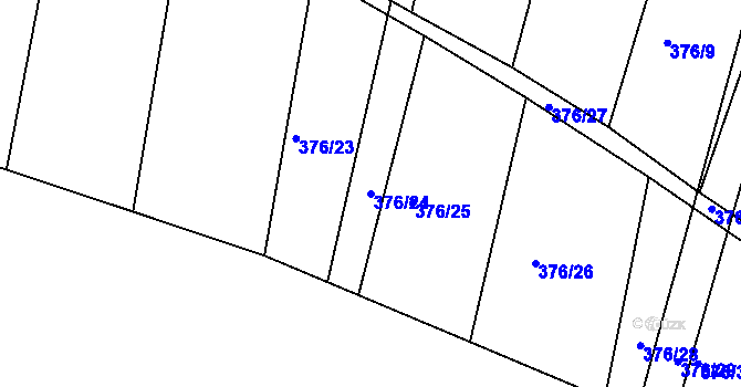 Parcela st. 376/24 v KÚ Lomnice nad Lužnicí, Katastrální mapa