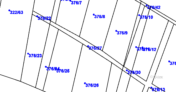 Parcela st. 376/27 v KÚ Lomnice nad Lužnicí, Katastrální mapa