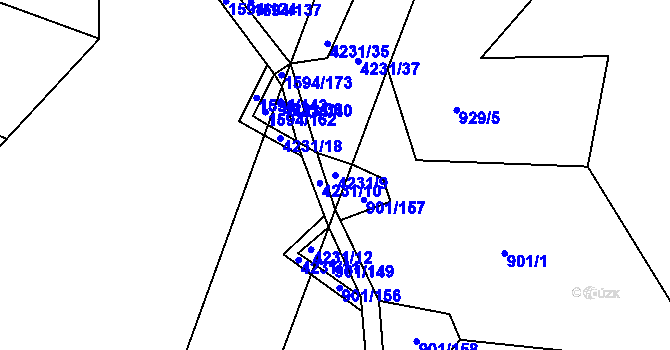 Parcela st. 4231/9 v KÚ Lomnice nad Lužnicí, Katastrální mapa