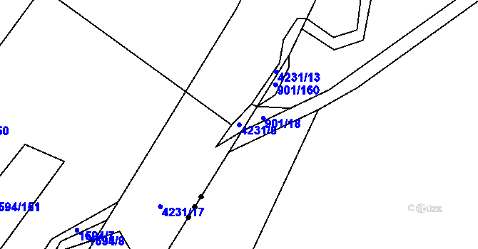 Parcela st. 4231/8 v KÚ Lomnice nad Lužnicí, Katastrální mapa