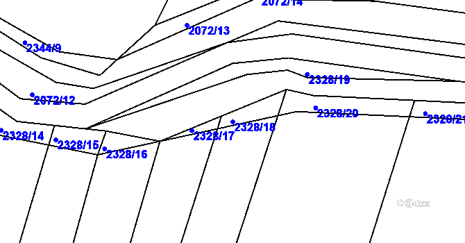 Parcela st. 2328/18 v KÚ Lomnice nad Lužnicí, Katastrální mapa
