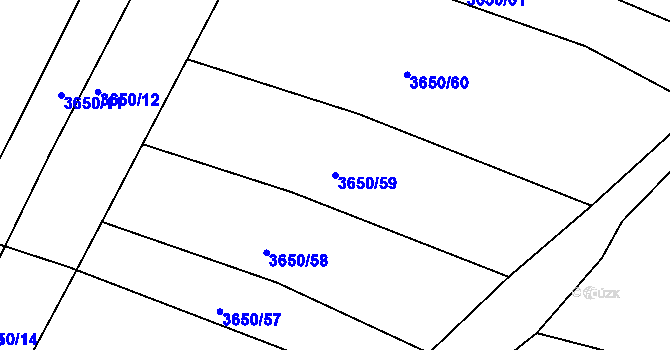 Parcela st. 3650/59 v KÚ Lomnice nad Lužnicí, Katastrální mapa