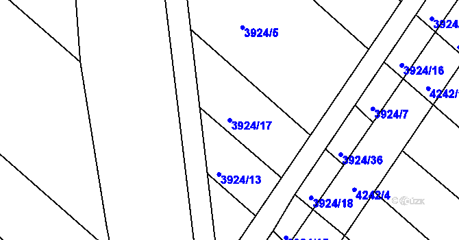 Parcela st. 3924/17 v KÚ Lomnice nad Lužnicí, Katastrální mapa