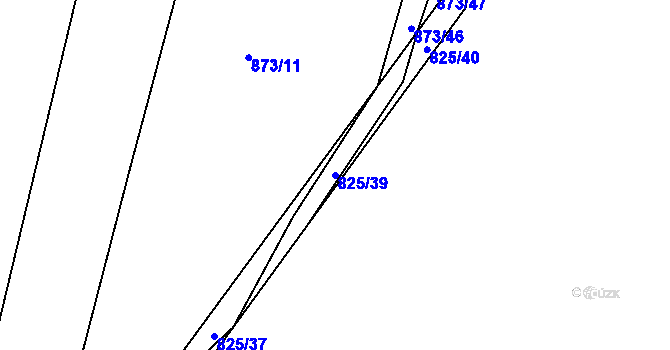 Parcela st. 825/39 v KÚ Lomnice nad Lužnicí, Katastrální mapa