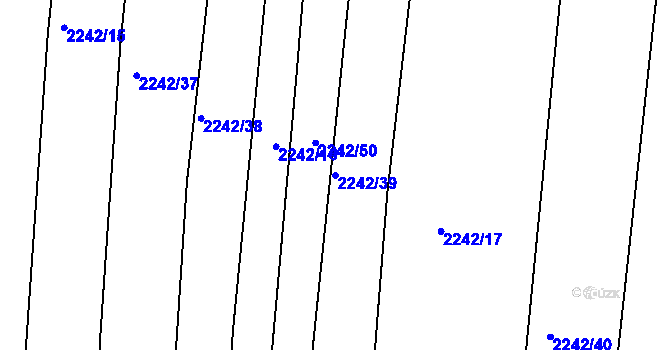 Parcela st. 2242/39 v KÚ Lomnice nad Lužnicí, Katastrální mapa