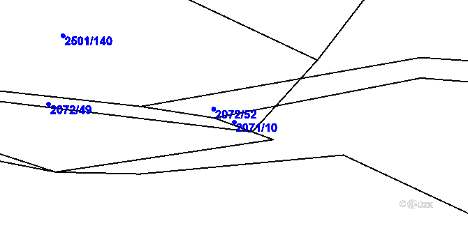 Parcela st. 2071/10 v KÚ Lomnice nad Lužnicí, Katastrální mapa
