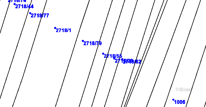 Parcela st. 2718/55 v KÚ Lomnice nad Lužnicí, Katastrální mapa