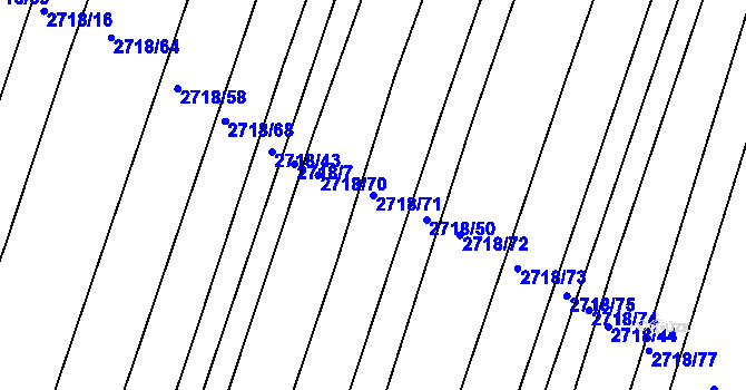 Parcela st. 2718/71 v KÚ Lomnice nad Lužnicí, Katastrální mapa