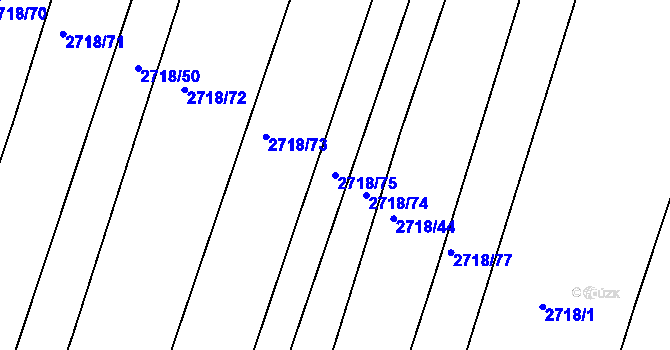 Parcela st. 2718/75 v KÚ Lomnice nad Lužnicí, Katastrální mapa