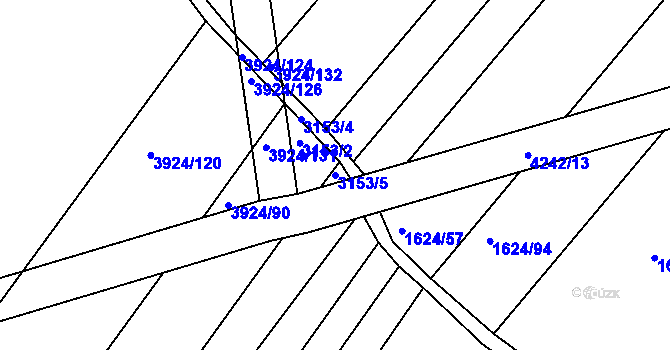 Parcela st. 3153/5 v KÚ Lomnice nad Lužnicí, Katastrální mapa