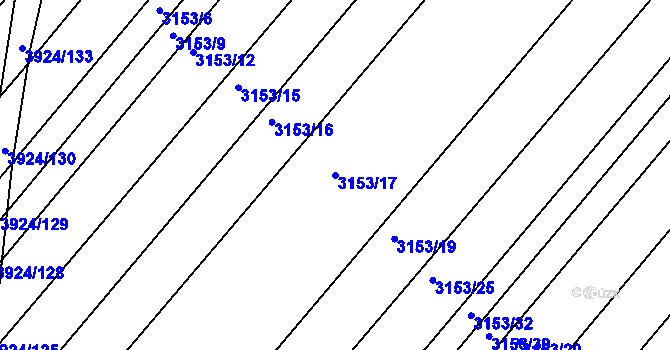 Parcela st. 3153/17 v KÚ Lomnice nad Lužnicí, Katastrální mapa