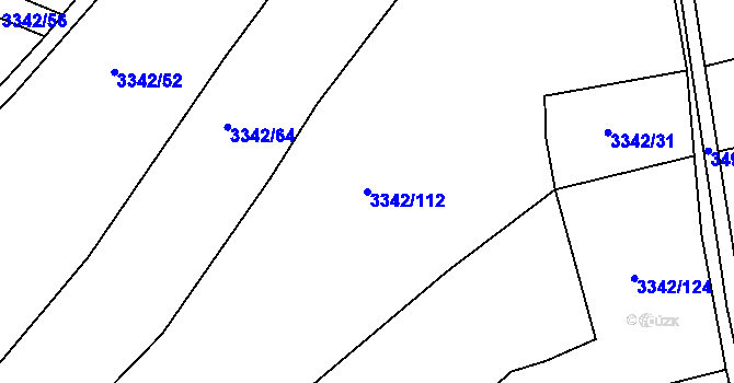 Parcela st. 3342/112 v KÚ Lomnice nad Lužnicí, Katastrální mapa