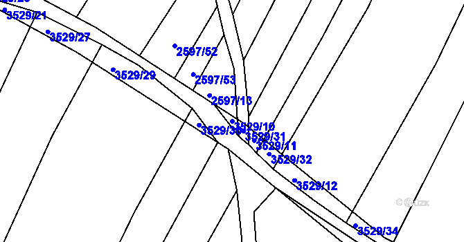 Parcela st. 3529/10 v KÚ Lomnice nad Lužnicí, Katastrální mapa