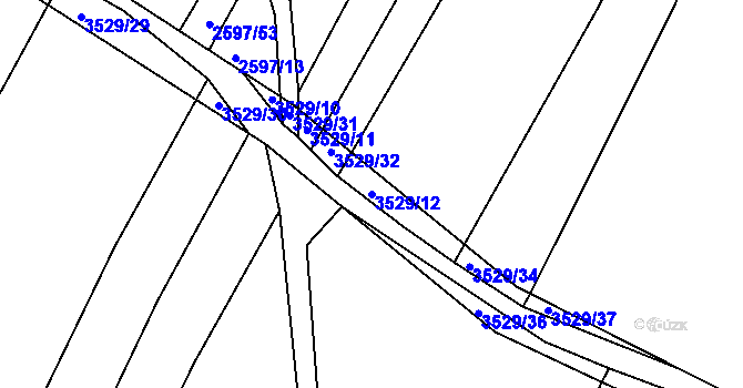 Parcela st. 3529/12 v KÚ Lomnice nad Lužnicí, Katastrální mapa
