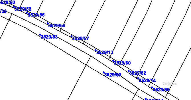 Parcela st. 3529/13 v KÚ Lomnice nad Lužnicí, Katastrální mapa