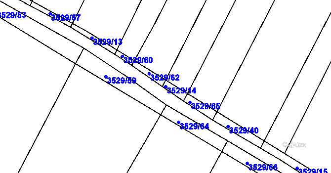 Parcela st. 3529/14 v KÚ Lomnice nad Lužnicí, Katastrální mapa