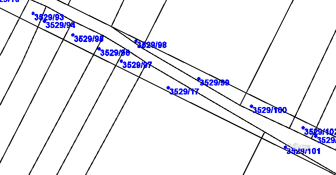 Parcela st. 3529/17 v KÚ Lomnice nad Lužnicí, Katastrální mapa