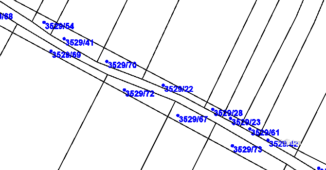 Parcela st. 3529/22 v KÚ Lomnice nad Lužnicí, Katastrální mapa