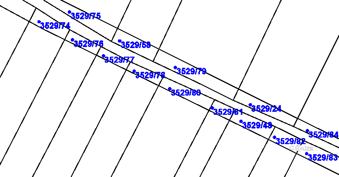 Parcela st. 3529/80 v KÚ Lomnice nad Lužnicí, Katastrální mapa