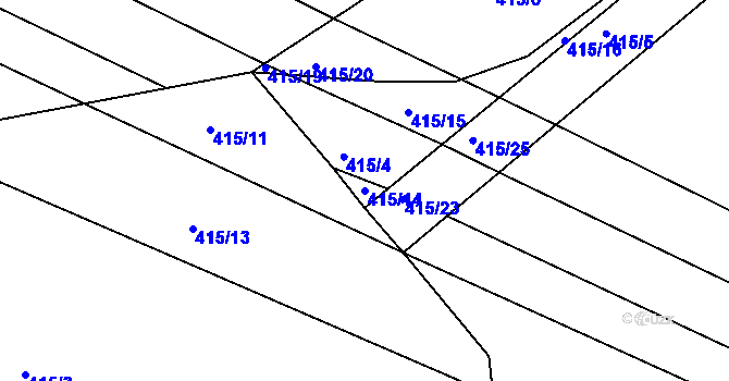 Parcela st. 415/14 v KÚ Lomnice nad Lužnicí, Katastrální mapa