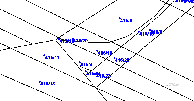 Parcela st. 415/15 v KÚ Lomnice nad Lužnicí, Katastrální mapa