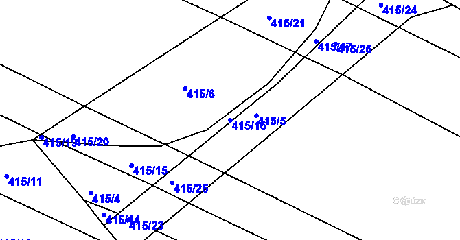 Parcela st. 415/16 v KÚ Lomnice nad Lužnicí, Katastrální mapa