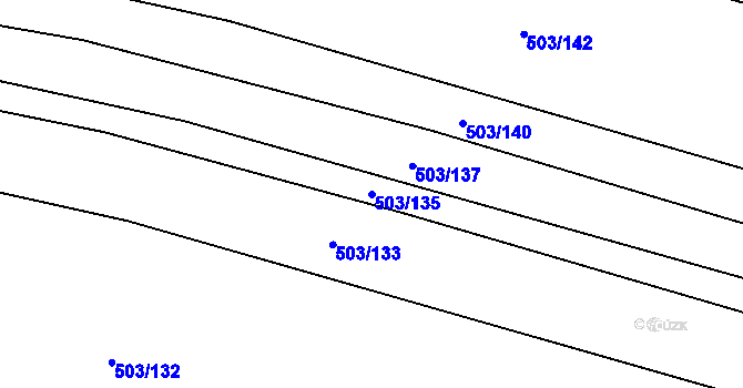 Parcela st. 503/135 v KÚ Lomnice nad Lužnicí, Katastrální mapa