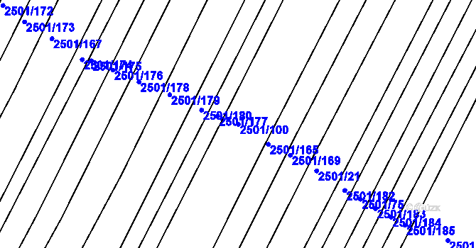 Parcela st. 2501/100 v KÚ Lomnice nad Lužnicí, Katastrální mapa