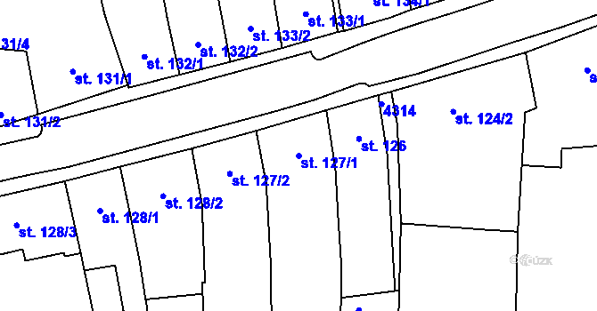 Parcela st. 127/1 v KÚ Lomnice nad Lužnicí, Katastrální mapa