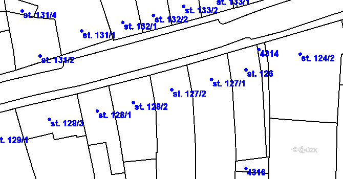 Parcela st. 127/2 v KÚ Lomnice nad Lužnicí, Katastrální mapa