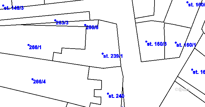 Parcela st. 239/1 v KÚ Lomnice nad Lužnicí, Katastrální mapa