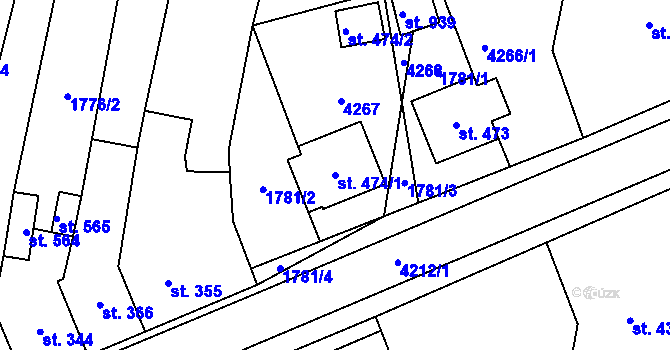 Parcela st. 474/1 v KÚ Lomnice nad Lužnicí, Katastrální mapa