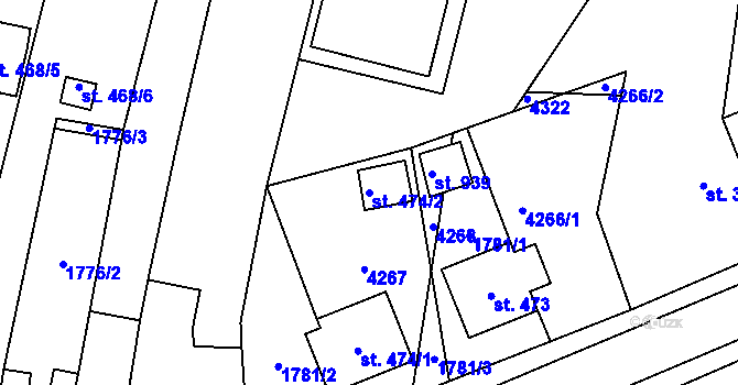 Parcela st. 474/2 v KÚ Lomnice nad Lužnicí, Katastrální mapa