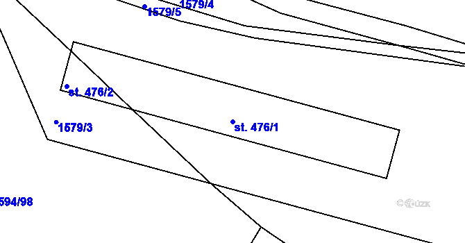 Parcela st. 476/1 v KÚ Lomnice nad Lužnicí, Katastrální mapa