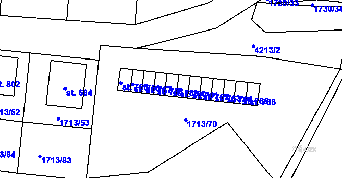 Parcela st. 759 v KÚ Lomnice nad Lužnicí, Katastrální mapa