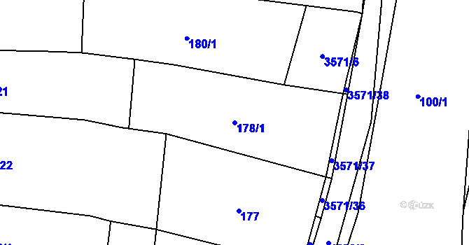 Parcela st. 178/1 v KÚ Lomnice nad Lužnicí, Katastrální mapa