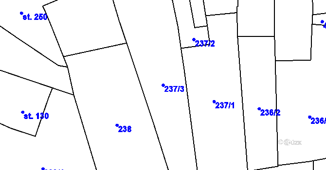 Parcela st. 237/3 v KÚ Lomnice nad Lužnicí, Katastrální mapa