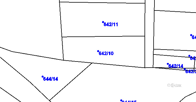 Parcela st. 642/10 v KÚ Lomnice nad Lužnicí, Katastrální mapa