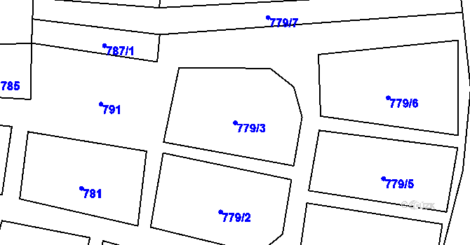 Parcela st. 779/3 v KÚ Lomnice nad Lužnicí, Katastrální mapa