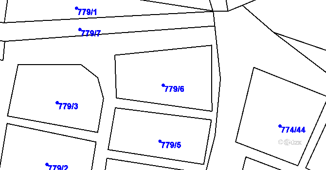 Parcela st. 779/6 v KÚ Lomnice nad Lužnicí, Katastrální mapa