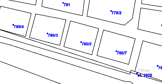 Parcela st. 780/2 v KÚ Lomnice nad Lužnicí, Katastrální mapa