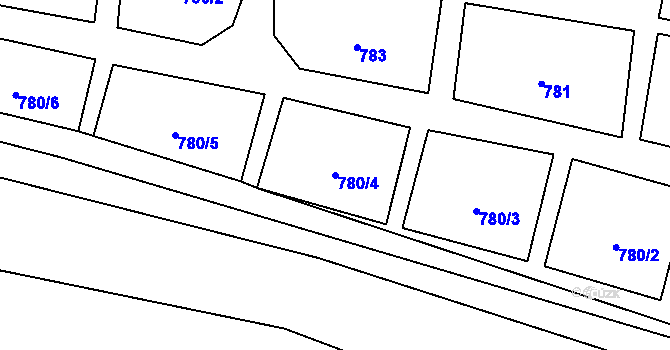 Parcela st. 780/4 v KÚ Lomnice nad Lužnicí, Katastrální mapa