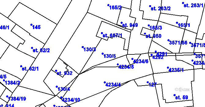 Parcela st. 130/5 v KÚ Lomnice nad Lužnicí, Katastrální mapa