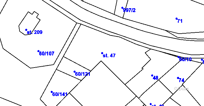 Parcela st. 47 v KÚ Smržov u Lomnice nad Lužnicí, Katastrální mapa