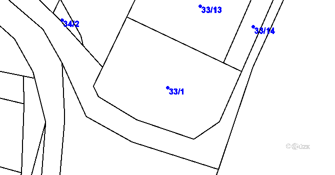 Parcela st. 33/1 v KÚ Smržov u Lomnice nad Lužnicí, Katastrální mapa